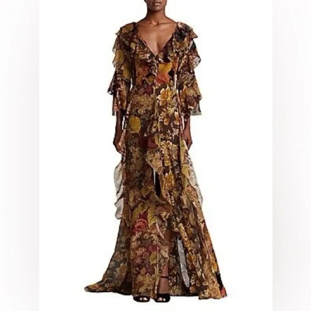 Ralph Lauren Fall 2022 Collection Deklan Floral Print Silk Day Dress - Picture 6 of 17